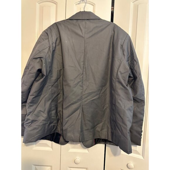 Mens Gray Two-Button Blazer By Lazywind Size XL Lightweight Polyester Blend Sing - Picture 3 of 6